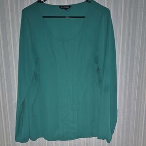 Express Aqua Long Sleeve Blouse